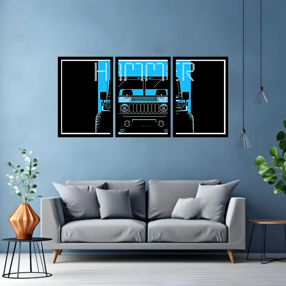 Djane Studio Luxury Cars Wall Frame Set | Premium Wall Art for Living Room, Bedroom, Office & Gaming Room | Pack of 3 | Size 15x10 Inch